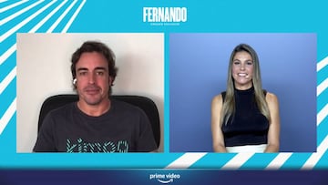 Fernando Alonso, en la rueda de prensa de la presentaci&oacute;n de la serie documental &#039;Fernando&#039; conducida por la periodista Nira Juanco.