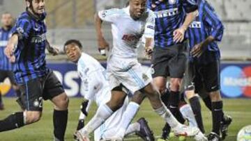 <b>GOL DECISIVO. </b>Ayew remata el tanto que tumbó al Inter ayer.