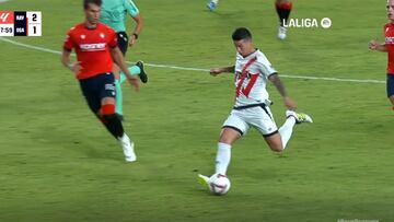 El primer balón que tocó James con el Rayo para poner a la gente patas arriba: espectacular