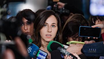La secretaria general de Podemos, Ione Belarra, atiende a los medios de comunicación, en el Congreso de los Diputados, a 21 de febrero de 2025, en Madrid (España). Belarra ha ofrecido declaraciones a los medios acerca de las acusaciones de acoso sexual contra el exdirigente de Podemos, Juan Carlos Monedero.
21 FEBRERO 2025;PODEMOS;ACOSO;SEXUAL;MONEDERO
Carlos Luján / Europa Press
21/02/2025