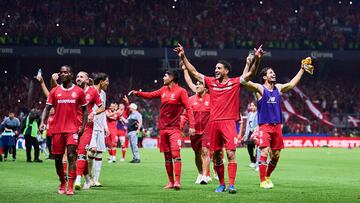 during the Semi-Final second leg match between Toluca and Tigres UANL as part of the Liga BBVA MX, Torneo Clausura 2025 at Nemesio Diez Stadium on May 17, 2025 in Toluca, Estado de Mexico, Mexico.