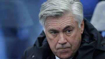 Carlo Ancelotti durante el partido contra el Hertha de Berlín.