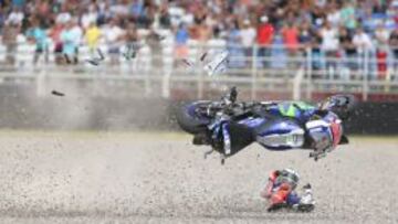 Jorge Lorenzo sufrió una caída en el FP4.