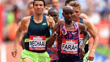 Mo Farah y Adel Mechaal. 