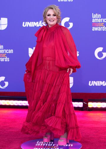 Erika Buenfil durante la alfombra roja de los Latin American Music Awards 2023.

 
  