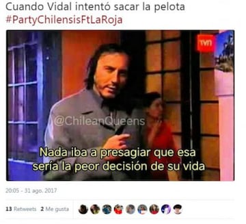 Los memes se ensañaron con Vidal tras la derrota