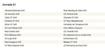 Calendario completo con las 42 jornadas de la Segunda División 2018-2019