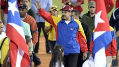 El presidente de Venezuela Nicol&aacute;s Maduro durante la apertura de las Series Caribe&ntilde;as de B&eacute;isbol.