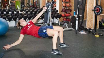 Inglaterra se ejercitó también en el gimnasio.