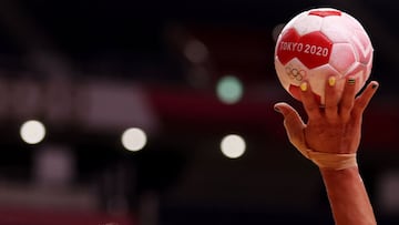 Tokyo 2020 Olympics - Handball Training - Yoyogi National Stadium, Tokyo, Japan - July 22, 2021 General view of the matchball as the Brazil team train REUTERS/Gonzalo Fuentes