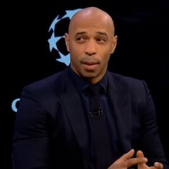 La reacción de Henry al gol en tiempo extra del Inter de Milán al Barcelona