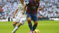 Luis Su&aacute;rez y James, en el partido del Bernab&eacute;u.