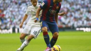 Luis Su&aacute;rez y James, en el partido del Bernab&eacute;u.