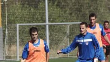 <b>INTENSIDAD. </b>Arriaga, durante un entrenamiento del Guadalajara.
