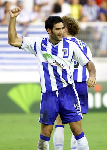 Fernando Sanz en su etapa como jugador del Málaga.