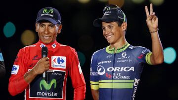 Nairo y Esteban Chaves fueron primero y tercero en la Vuelta a España 2016.