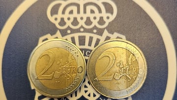 La Polic¨ªa Nacional identifica monedas de dos euros falsas: hay una m¨ªnima diferencia