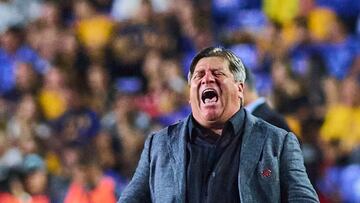 Miguel Herrera head coach of Tijuana during the 17th round match between Tigres UANL and Tijuana as part of the Torneo Clausura 2024 Liga BBVA MX at Universitario Stadium on April 27, 2024 in Monterrey, Nuevo Leon, Mexico.