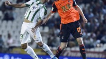 Abel Gómez, en una imagen ante la Real Sociedad.