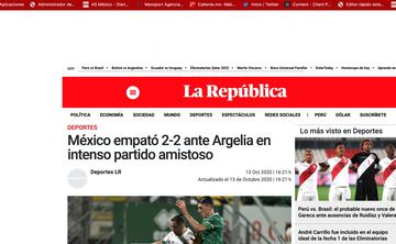 Las portadas internacionales del empate entre México y Argelia