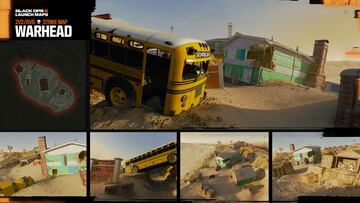 Welcome to the Nuketown neighborhood! Positioned within bombing distance of one of the facsimile desert test sites, this set of dwellings has been reclaimed by the desert sands. Watch the debris scattered all over the maps, as enemies will use everything from the upturned sign to building wreckage to the bus for tactical cover across this fast-paced map.