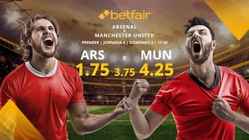 Arsenal FC vs. Manchester United: horario, TV, estadísticas, clasificación y pronósticos