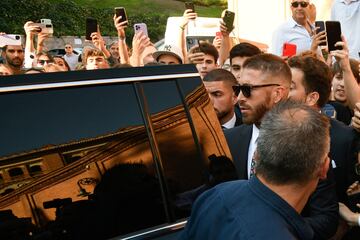 Sergio Ramos entrando en la plaza de toros de Las Ventas.