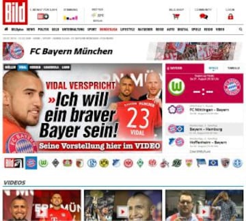 Bild siguió todas las alternativas del fichaje de Arturo Vidal en Bayern Munich.