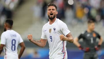 Soccer Football - International Friendly - France v Bulgaria - Stade de France, Saint-Denis, France - June 8, 2021 France's Olivier Giroud celebrates scoring their second goal REUTERS/Pascal Rossignol