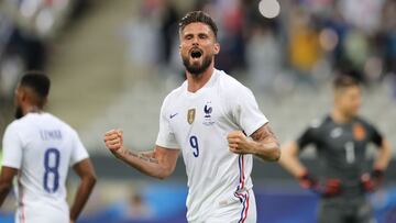 Soccer Football - International Friendly - France v Bulgaria - Stade de France, Saint-Denis, France - June 8, 2021  France&#039;s Olivier Giroud celebrates scoring their second goal REUTERS/Pascal Rossignol