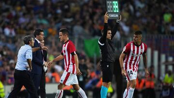 Ander Herrera tuvo que ser sustituido por Dani Garcia of Athletic por problemas f¨ªsicos.