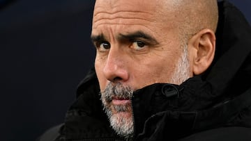Pep Guardiola, entrenador del Manchester City, durante un partido.