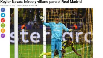 La prensa de Costa Rica critica el error de Keylor Navas