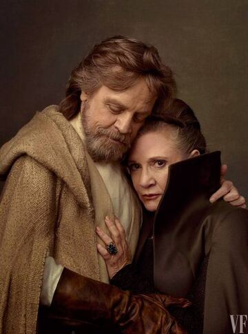 Mark Hamill y la fallecida Carrie Fisher, como los hermanos Luke Skywalker y Leia Organa en Star Wars VIII: Los &Uacute;ltimos Jedi
