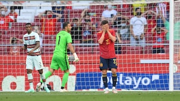 Sarabia se lamenta por una ocasi&oacute;n perdida.