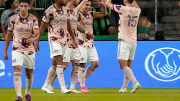 Sep 17, 2023; Austin, Texas, USA; Portland Timbers forward Felipe Mora (9) celebrates with teammates after scoring during the first half against Austin FC at Q2 Stadium.