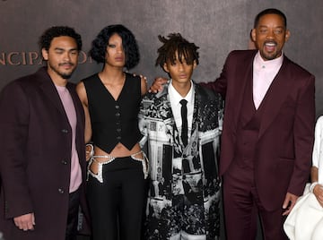 Will Smith con sus tres hijos Trey Smith, Willow Smith y Jaden Smith, los tres se han embarcado en el mundo de la interpretación.
