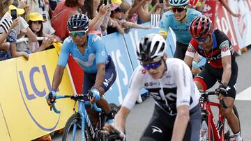 Nairo Quintana y Chris Froome durante una etapa del Tour de Francia 2018