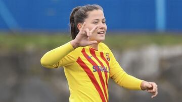 Claudia Pina celebra un gol ante el Alav&eacute;s.