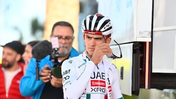 UAE Team Emirate - XRG team's Slovenian rider Isaac del Toro prepares prior a training session in Benidorm, eastern Spain, on December 13, 2025. (Photo by Jose JORDAN / AFP)