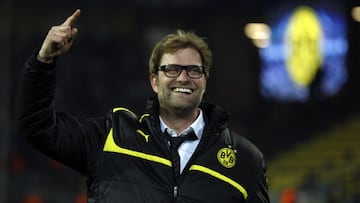 J&uuml;rgen Klopp celebra la clasificaci&oacute;n tras el partido contra el M&aacute;laga el 9 de abril. 