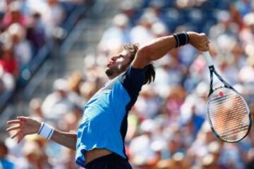 Feliciano Lopez en el duelo ante Andy Murray por el BNP Paribas Open de Indian Wells.