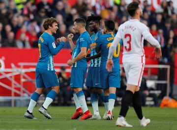 Antoine Griezmann celebra el gol 1-1 frente al Sevilla 