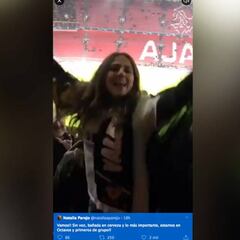 La euforia de la hermana de Parejo en el campo del Ajax: "Sin voz, bañada en cerveza..."