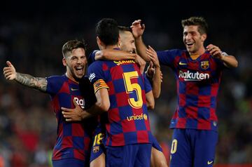 4-1. Jordi Alba celebr¨® el cuarto gol.