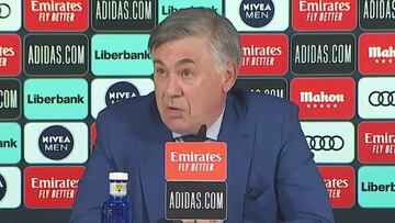 Ancelotti habla en la previa del partido de Liga contra el Betis.