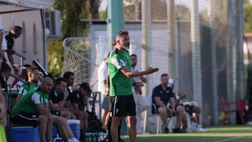 Ania, durante el partido de ayer ante el Al-Arabi
