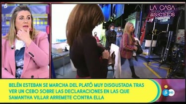 Beln Esteban se va del plat de 'Slvame' al ver las crticas de Samanta Villar