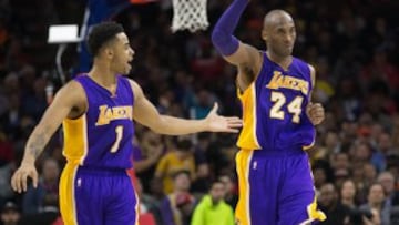 Kobe Bryant y D'Angelo Russell.