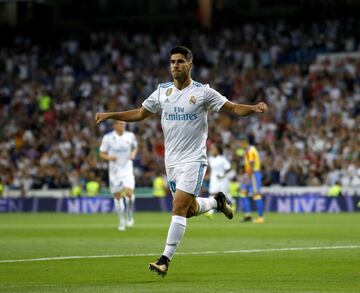 1-0. Marco Asensio celebró el primer gol.